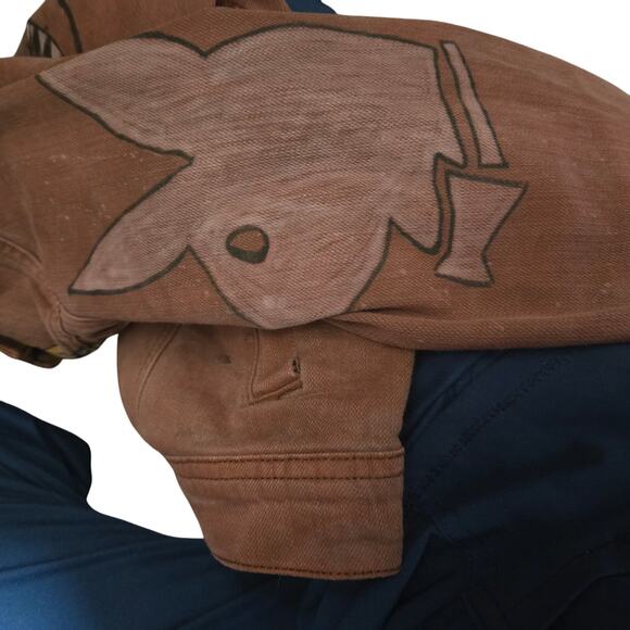 Joe's‎ Denim Jacket M Red Graffiti Street Art Bart Simpson Painted Brooklyn 1996 - Picture 7 of 15